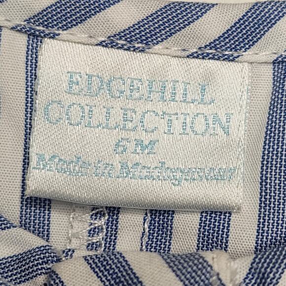 Edgehill Collection Blue Striped Boy's Summer Romper Size 6 Months NWT - Picture 4 of 5